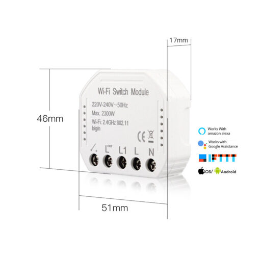 WiFi Единично реле - сух контакт 230V-10A - Tuya/Smart Life image