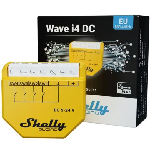 Shelly Qubino Wave i4 DC -  Z-Wave модул за активиране на сцени